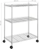 vidaXL Portaoggetti a 3 ripiani con rotelle 60x35x81 cm Anteprima dell’immagine prodotto 14