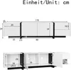 A diagram showing the dimensions of a TV stand. Náhľad obrázku produktu
