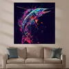 Bunter Fisch in dynamischer Pop Art Leinwandbild Wandbild Produktbild-Vorschau 2