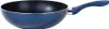 A blue wok with a black interior and a silver and blue handle, isolated on a white background. Produktbild-Vorschau