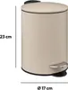 A beige pedal bin with dimensions indicated. Podgląd zdjęcia produktu