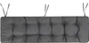 A dark gray tufted bench cushion with ties, shown flat against a white background. Náhled obrázku produktu