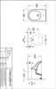 Technical drawing of a bidet with dimensions and branding. Anteprima dell’immagine prodotto