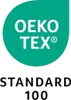 A teal circle with white text 'OEKO TEX STANDARD 100' and below it 'STANDARD 100'. Produktbild-Vorschau