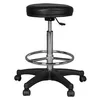 A black rolling stool with a silver adjustable height mechanism and footrest. Produktbild-Vorschau