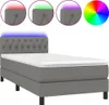 vidaXL Boxspringbett mit Matratze & LED Dunkelgrau 90x200 Produktbild-Vorschau 1