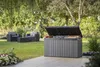 An outdoor patio setting with garden furniture and a storage box. Produktbild-Vorschau