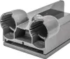 A close-up, studio shot of a gray plastic accessory holder for a vacuum cleaner. Produktbild-Vorschau