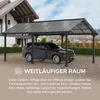 A dark SUV parked under a modern gray carport in front of a house. Produktbild-Vorschau