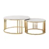 Salontafel LIRA 2-in-1, goudkleurig chroom / wit marmer Productafbeelding-voorbeeld 1