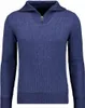 Ragman Strickpullover mit Troyer-Kragen, bicolour 746862 in blau