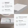 doporro Lavabo Suspendu avec Bonde Vasque à Poser Blanc Mat Voir les images du produit 5