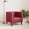 Chesterfield-Sessel Weinrot Kunstleder Produktbild-Vorschau 3