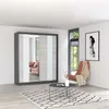 Schwebetürenschrank Kleiderschrank Schrank 183 cm Produktbild-Vorschau 1