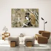 Leinwandbild geisha und bambus 60x40 cm Feeby grün wandbild Produktbild-Vorschau 2