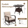 KOMFOTTEU 3-teiliges Gartenmöbel Set, 2 Rattan Produktbild-Vorschau 7