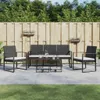 vidaXL 5-tlg. Garten-Essgruppe mit Kissen Schwarz PP-Rattan Produktbild-Vorschau 9