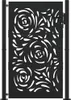 A black metal garden gate with a floral cut-out design, shown in isolation against a white background. Náhľad obrázku produktu
