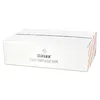 A white cardboard box with product information and colorful stripes on the side. Produktbild-Vorschau