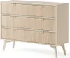 Schubkastenkommode in beige, Front mit Fischgrätenmuster, Produktbild-Vorschau 1