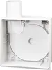 A white ventilation unit with a circular fan inside, shown from the front with the duct opening at the top. Anteprima dell’immagine prodotto