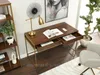 A modern home office setup with a desk, chair, and shelving unit. Voir les images du produit