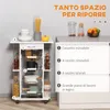 Carrello da Cucina con Ripiani e Cassetto Piano di Lavoro Anteprima dell’immagine prodotto 4