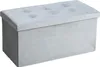 A light gray upholstered storage ottoman. Produktbild-Vorschau