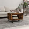 vidaXL Stolik kawowy dąb wędzony 60x50x40 cm materiał Podgląd zdjęcia produktu 2