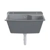 A gray sink with a drainpipe attached, shown against a white background. Produktbild-Vorschau