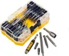 A set of Dewalt screwdriver bits and a magnetic bit holder are displayed on a white background, with the bit set case in the foreground. Produktbild-Vorschau
