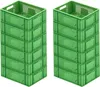 Two stacks of green plastic crates are shown against a white background. Produktbild-Vorschau