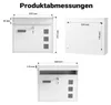 Wiltec Briefkasten V12 weiß 360 x 115 x 320 mm, Produktbild-Vorschau 3