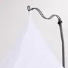 A close-up of a white fabric tent or mosquito net attached to a grey metal pole. Anteprima dell’immagine prodotto