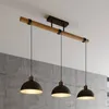 Lindby Hängeleuchte Holgar, grau, 3-flg., Holz, Metall, E27 Produktbild-Vorschau 2