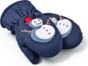 A pair of navy blue children's mittens with a snowman design. Náhled obrázku produktu