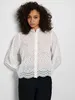 Bluse mit Lochstickerei Design Feines Muschelsaum Hemd | 36 Produktbild-Vorschau 11