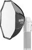 A Godox LM-S25 mini softbox diffuser attached to a Godox Lux Master retro camera flash. Podgląd zdjęcia produktu
