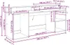 Biurko Czarny Dąb 200X55X91 Cm Drewno Inżynieryjne Lumarko! Podgląd zdjęcia produktu 8