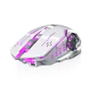 A white gaming mouse with pink LED lighting against a white background. Produktbild-Vorschau