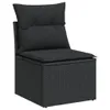 Design 9-tlg. Garten-Sofagarnitur mit Kissen Schwarz Poly Produktbild-Vorschau 3