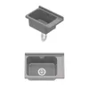 Two views of a gray sink basin, one angled and one from above, against a white background. Náhľad obrázku produktu