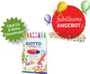 A promotional image for Giotto Turbo Color felt-tip pens, featuring balloons, confetti, and a starburst graphic. Produktbild-Vorschau