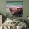 MuchoWow® Wandteppich Wandbehang Schottisches Hochlandrind Produktbild-Vorschau 4