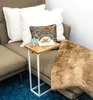 Designer-Couchtisch Beistelltisch Edelstahl-Naturholz mit Produktbild-Vorschau 2