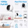 Collage of marketing images showcasing the features of a security camera. Produktbild-Vorschau