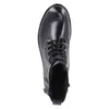 A top-down view of a black lace-up boot. Produktbild-Vorschau