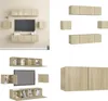 vidaXL 6 tlg. TV Schrank Set Sonoma Eiche Holzwerkstoff - Produktbild-Vorschau 1
