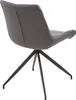 A gray upholstered chair with a black metal base, shown from the back. Produktbild-Vorschau