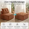 Modularer Loungesessel für Wohnz, Bodensessel aus Cord 84 × Produktbild-Vorschau 2